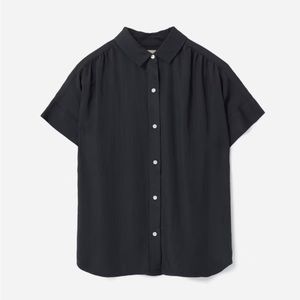 NWT Everlane The Japanese GoWeave Light Square Shirt in Washed Black Size 0